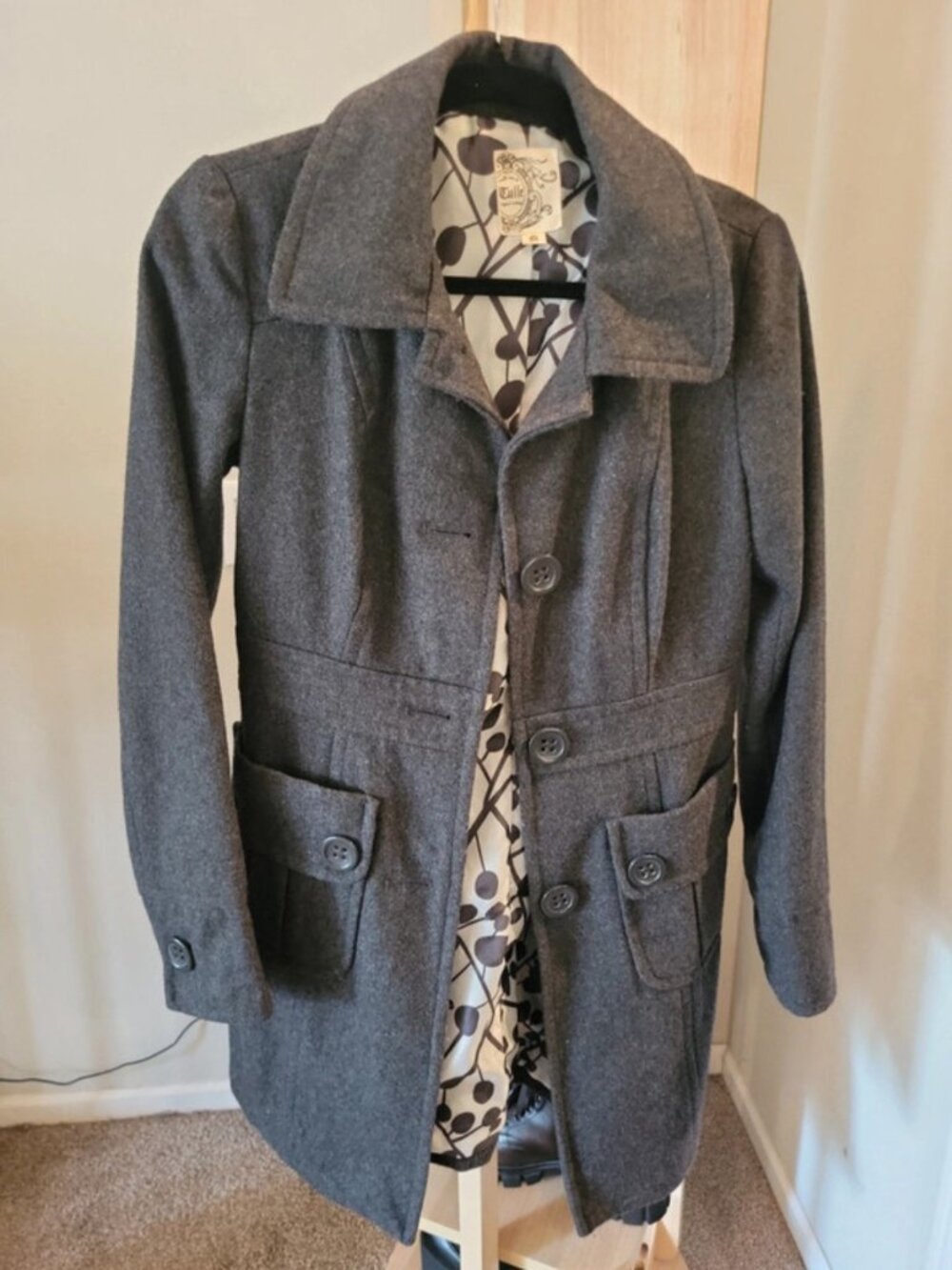 Tulle Wool Coat size small